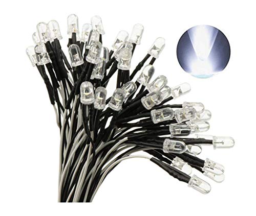 Book Cover 50pcs Ultra Bright 12v Pre Wired LED Diodes Light-White