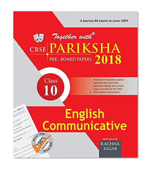 Book Cover Together With CBSE Pariksha Pre-Board Papers for Class 10 English Communicative for 2018 Exam