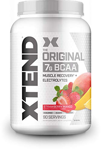 Book Cover Scivation Xtend BCAA Powder, 7g BCAAs, Branched Chain Amino Acids, Keto Friendly, Strawberry Mango, 90 Servings (Packaging May Vary)