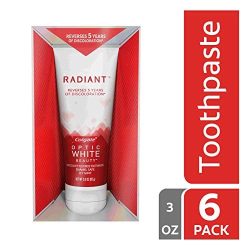 Book Cover Colgate Optic White Radiant Whitening Toothpaste - 3 ounce (6 Pack)