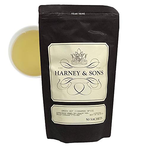 Book Cover Harney & Sons Fine Teas Green Hot Cinnamon Spice - 50 Sachets