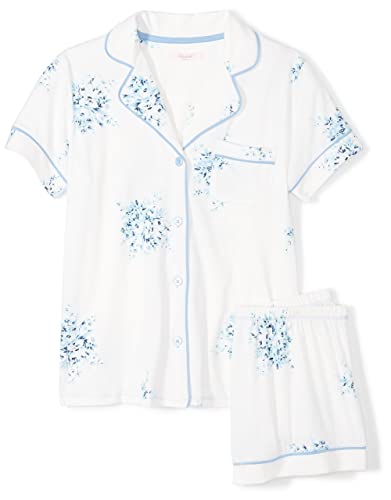 Book Cover Amazon Brand - Mae Women's Sleepwear Notch Collar Short Pajama Set