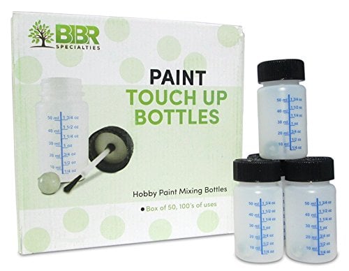 Book Cover Paint Touch Up Bottles With Brush And Mixing Ball - Box Of 50 - 2 oz/60 ml Capacity - Ideal For Car, Automotive, Model and Hobby Painting - Solvent And Break Resistant HDPE Plastic