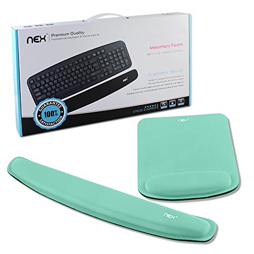 Book Cover NEX Ergonomic Mouse Pad with Wrist Support, Memory Foam Keyboard Wrist Rest for Computer, Laptop(Mint Green)