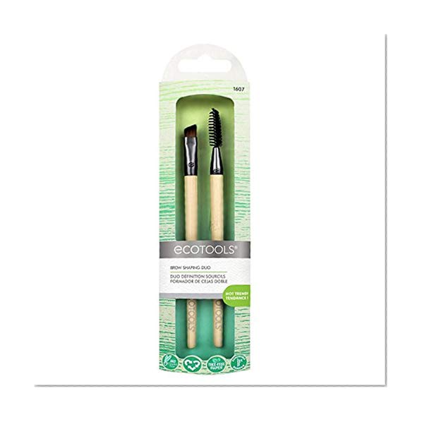 Book Cover EcoTools Brow Shaping Duo Includes Angled Brush and Spoolie Brush to Create Defined Brow, Natural Brow, Boy Brow Looks