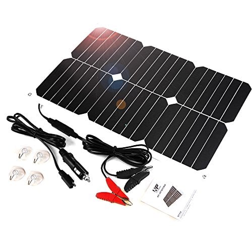Book Cover ALLPOWERS Solar Battery Maintaner 18V 12V 18W Solar Car Boat Power Panel Battery Charger Maintainer for Automobile Motorcycle Tractor Boat Batteries