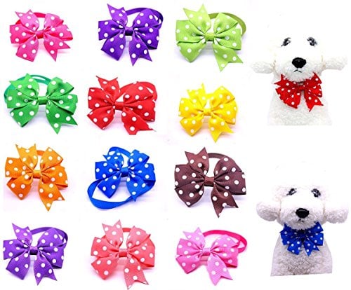 Book Cover yagopet 10pcs/Pack New Small Dog Bow Ties Polka Dots Cat Dog Bowties Collar Festival Dog Ties Dog Grooming Accessories