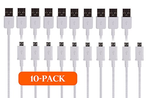 Book Cover TekSonic 10-Pack Micro USB Cable Wholesale Lot (Bulk 1 M/3.3 ft Universal Charging Sync and Charge Micro USB to USB A Cords, Data Cable for Samsung Galaxy, HTC, LG, Android, Windows Phone