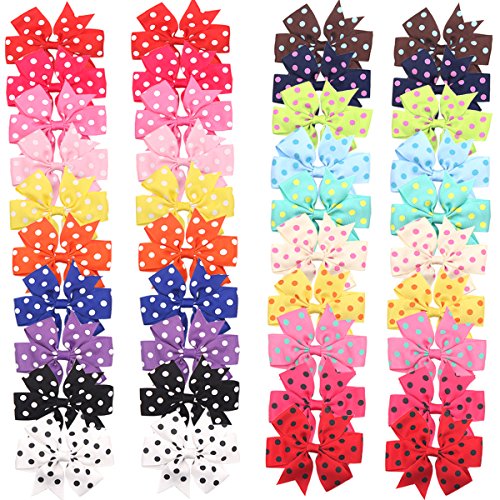 Book Cover 40 Pieces Baby Girls Ribbon Polka Dot Hair Bow Alligator Hair Clips For Girl Teens Kids Babies Toddlers in Pairs