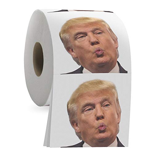 Book Cover Donald Trump Toilet Paper Roll - Funny Novelty Gag for Democrats and Republicans - 3 Ply Toilet Tissue 200 Full-Color Image Sheets in Each Roll - Hilarious White Elephant Roll