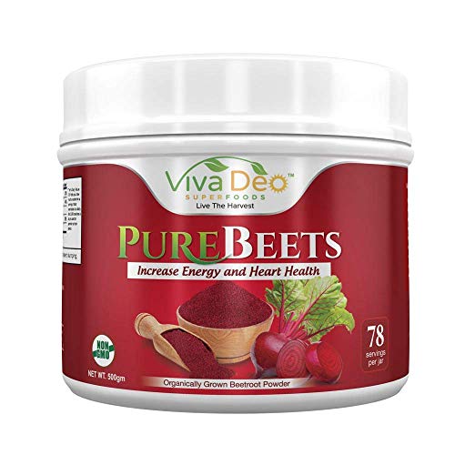 Book Cover PureBeets | 100% Organic Pure Beet Root Powder | Best Value Beetroot Nitric Oxide Supplement | Beets Support Faster Recovery & Total Body Health - Viva Deo (17.5 oz, 78 Servings)