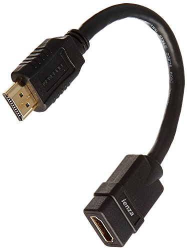 Book Cover Short (8-inch) 28AWG High Speed Male to Female HDMI Port-Extender / Port-Saver by ienza