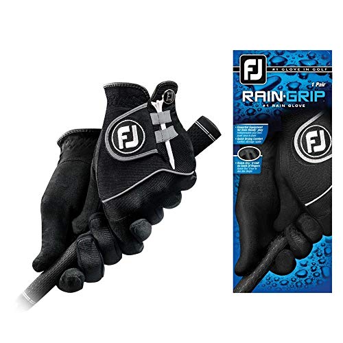 Book Cover FootJoy Men's RainGrip Pair Golf Glove Black Large, Pair