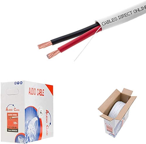 Book Cover 250ft 14AWG 4 Conductors (14/4) CL2 Rated Loud Speaker Cable Wire, Pull Box (for in-Wall Installation) (14AWG / 4 Conductors, 250ft)