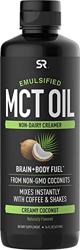 Book Cover Sports Research Emulsified MCT Oil | Made from Non-GMO Coconuts - Non-Dairy Creamer for Cold Brew, Keto Coffee, Protein Shakes, Salads & More - 16oz (Coconut)