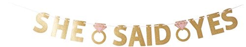 Book Cover Amscan 120242 She Said Yes Glitter Banner 1.3m x 10cm - 1 Pc