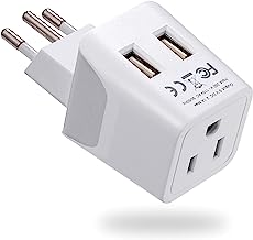 Book Cover Brazil Travel Adapter Plug by Ceptics With Dual USB - USA Input - Type N - Ultra Compact - Perfect for Cell Phones, Laptop, Camera Chargers, iWatch and More (CTU-11C)