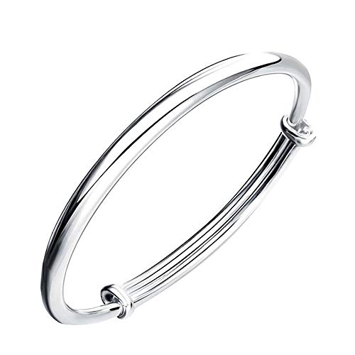 Book Cover SOSUO Fashion Women Jewelry Solid 925 Sterling Bangle Bracelet Gift, Silver, (9inch)