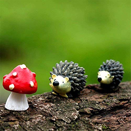 Book Cover Danmu Resin Mini Hedgehogs and Mushroom, Miniature Figurines, Fairy Garden Accessories, Fairy Garden Supplies, Fairy Garden Animals for Fairy Garden, Micro Landscape, Plant Pots, Bonsai Craft Decor