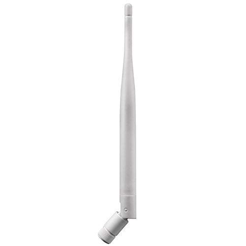 Book Cover Dericam Universal 2.4G 5dBi WiFi Antenna for Security Camera/Router, WiFi Booster, Removable Antenna, Wireless Range Expander, RP-SMA Female Connector Inside, 5dBi, White