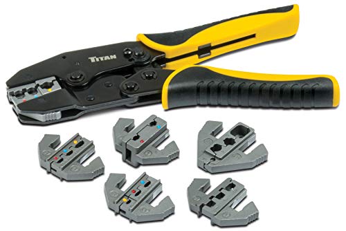 Book Cover Titan 11950 Ratcheting Wire Terminal Crimping Set, 7-Piece, Quick Change