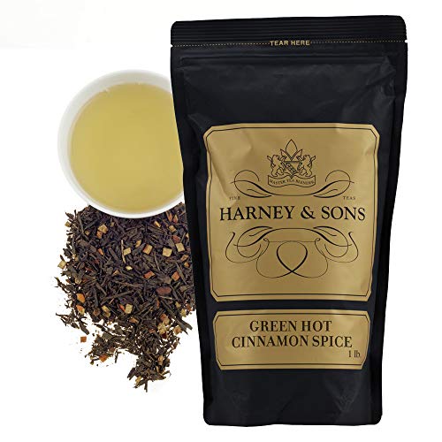 Book Cover Harney and Sons Green Hot Cinnamon Spice Tea| 16 oz Loose Leaf Tea