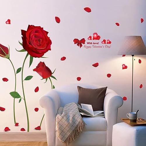 Book Cover sudumaiba Can Remove The Wall Stickers Romantic red Roses The Sitting Room The Bedroom Home Decoration Wall Stickers