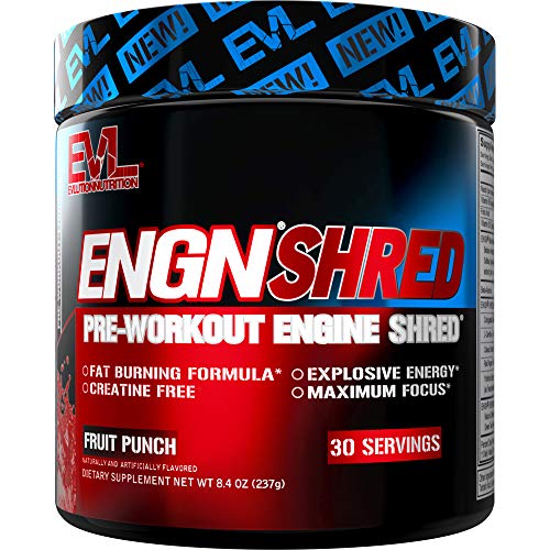 Book Cover Evlution Nutrition ENGN Shred Pre Workout Powder, Energy, 30 Servings (Fruit Punch)