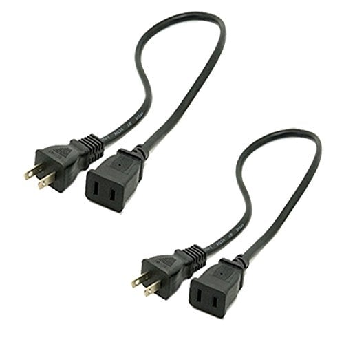Book Cover Toptekits 2-Pack USA Outlet Saver Power Extension Cord Cable 125V 15A 2-Prong 2â€¦