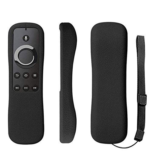 Book Cover Alexa Voice Remote Case SIKAI Shockproof Anti-Lost Protective Silicone Cover for 5.9'' Amazon Fire TV, Fire TV Stick, Fire TV Cube Alexa Voice Remote Skin-Friendly with Remote Loop (Black)