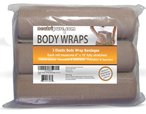 Book Cover Neutripure Body Wrap Support - Elastic Stretch Bandages - Washable and extra wide (Pack of 3)