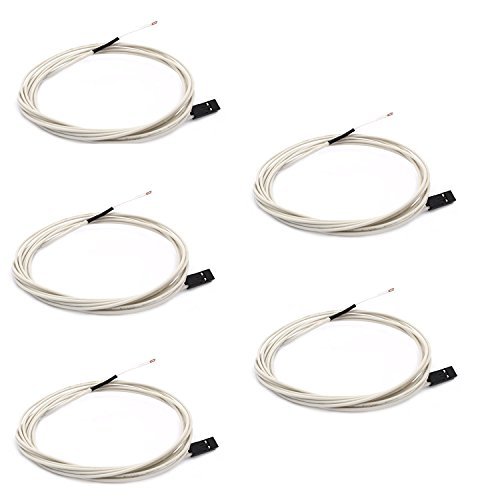 Book Cover Happisland 5pcs NTC 3950 100K Thermistor with 1 Meter Wiring and Female Pin Head for RepRap 3D Printer Heatbed or Hot End