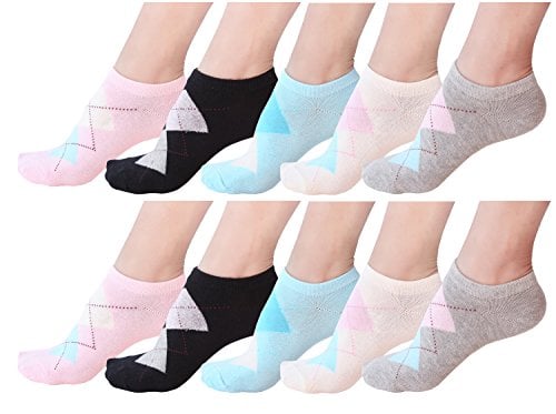 Book Cover 10 Pair Women's Cotton Sneaker Low cut Ankle Socks