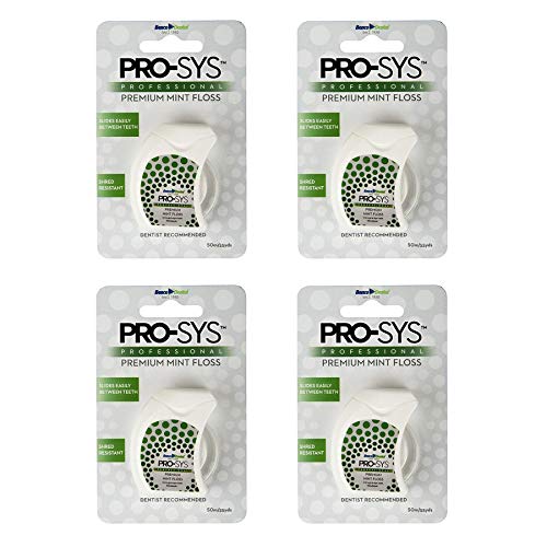 Book Cover PRO-SYS Premium Mint Dental Floss; 4 Pack of Dental Floss (220 Yards Total)