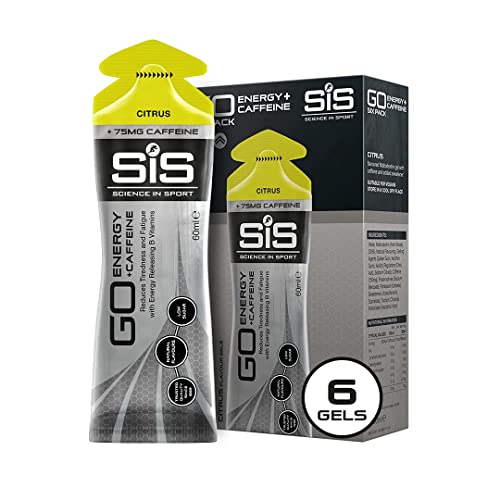 Book Cover Science in Sport Energy Caffeine Gels, 22g Fast Acting Carbohydrates, Performance & Endurance Sport Energy Gels with 75mg of Caffeine, Citrus - 2 oz - 6 Pack