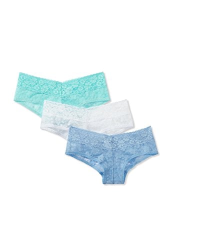 Book Cover Amazon Brand - Mae Women's Lace Cheeky Hipster Panty, 3 pack