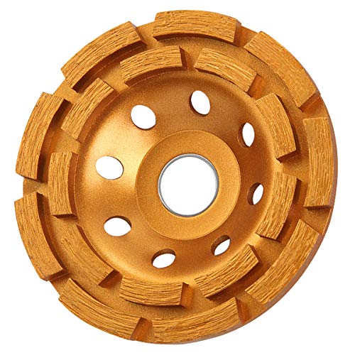 Book Cover KSEIBI 644030 4-1/2-Inch Double Row Diamond Cup Grinding Wheel Gold for Angle Grinder Polishing and Cleaning Stone/Cement/Marble/Rock/Granite/Concrete