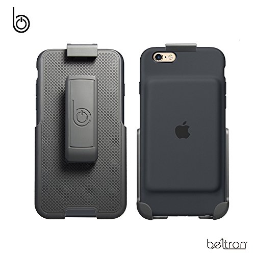 Book Cover BELTRON Belt Clip Holster for the Apple Smart Battery Case - iPhone 6/6S (case not included) - Features: Secure Fit, Quick Release Latch, Durable Rotating Belt Clip & Built-in Kickstand