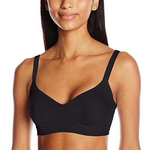 Book Cover Warner's Women's Easy Does It No Bulge Wire-Free Bra, Rich Black, L