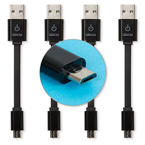 Book Cover CableLinx Value Pack of (4) Micro to USB Charge Cables for ChargeHub - Compatible with Android, Samsung Galaxy S7, Google Pixel, LG, Nexus, HTC, Windows, MP3, Camera and More - (Black)