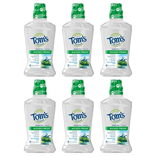 Book Cover Tom's of Maine Wicked Fresh! Mouthwash, Natural Mouthwash, Cool Mountain Mint, 16 Ounce, 6-Pack