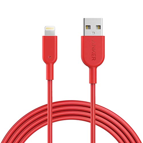Book Cover Anker Powerline II Lightning Cable (6ft), MFi Certified for iPhone Xs/XS Max/XR/X / 8/8 Plus /7/7 Plus / 6/6 Plus (Red)