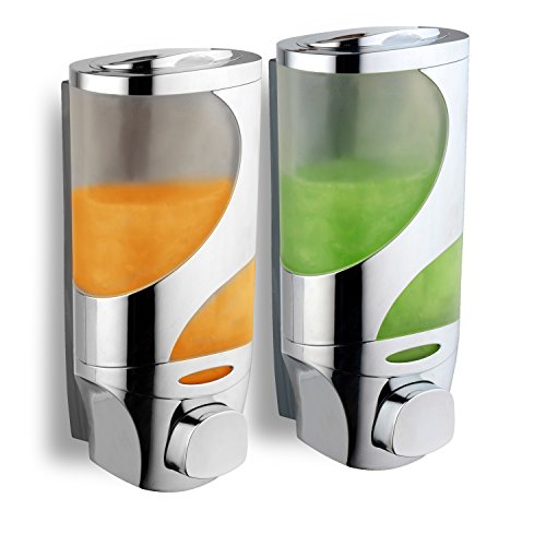 Book Cover HotelSpaWave Luxury Soap/Shampoo/Lotion Modular-Design Shower Dispenser System (Pack of 2)