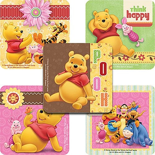 Book Cover Disney Winnie The Pooh and Friends Stickers - Party Favors - 100 Per Pack