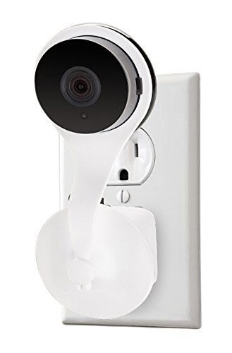 Book Cover Wasserstein AC Outlet Mount Compatible with Yi Home Camera & Yi Smart Home Camera 3 - Wall Mount with 360 Degree Swivel for Your Yi Camera (White) (Camera not Included)