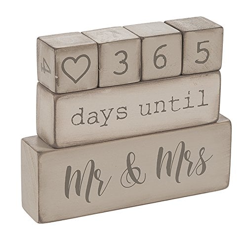 Book Cover Ganz 6 Piece Wooden Block Wedding Day Countdown Calendar