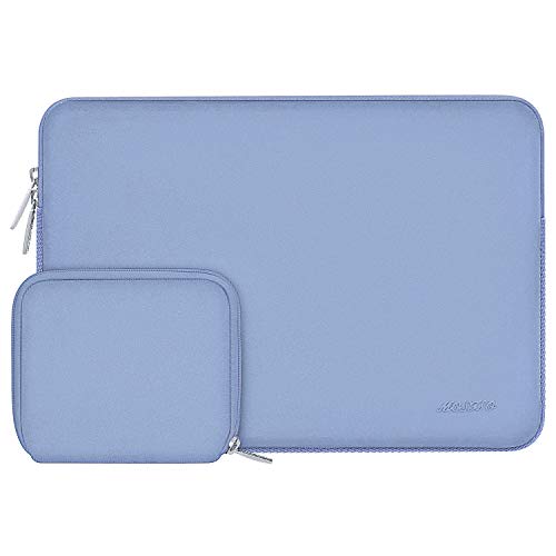 Book Cover MOSISO Laptop Sleeve Compatible with MacBook Air/Pro, 13-13.3 inch Notebook, Compatible with MacBook Pro 14 inch 2023-2021 A2779 M2 A2442 M1, Neoprene Bag with Small Case, Serenity Blue