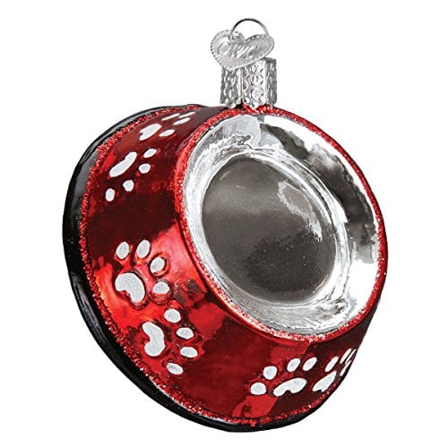 Book Cover Old World Christmas Dog Bowl Glass Blown Ornaments for Christmas Tree