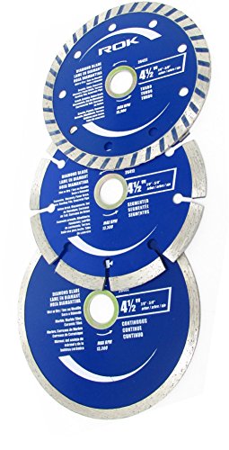Book Cover ROK 4-1/2 inch Diamond Saw Blade Set, Pack of 3