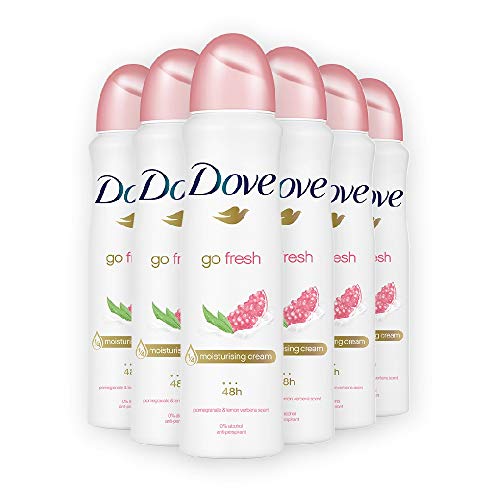 Book Cover Dove Deodorant Go Fresh Pomegranate & lemon Verbena Scent Antiperspirant 150ml Can (6 Cans)
